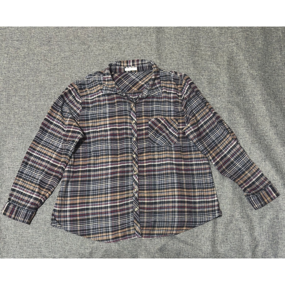 Maurices Women XXL Button Up Shirt Plaid Long Sleeve Cotton Rayon
